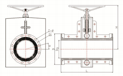 手動高耐磨防腐膠管閥結構示意圖