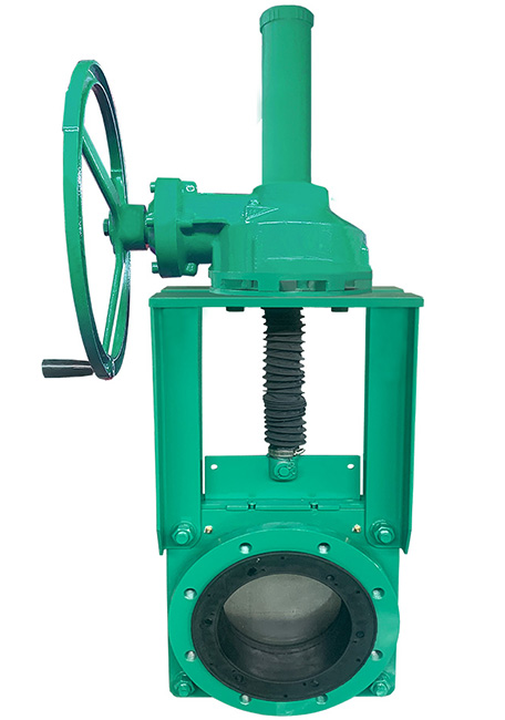 傘齒輪法蘭式礦漿刀閘閥