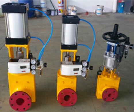 氣動(dòng)氣缸式管夾閥（定位器/手輪型）